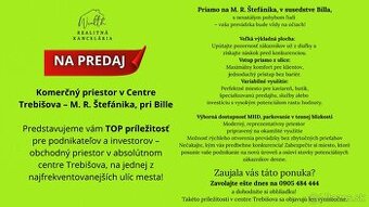 Komerčný priestor v Centre Trebišova – M. R. Štefánika