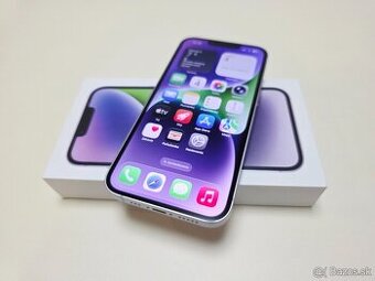 APPLE IPHONE 14 128GB PURPLE TOP STAV,BATERKA 100%