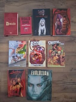 Nové knihy a komiksy, ceny dohodou.