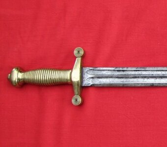 Vojenský tesák zdobená čepeľ