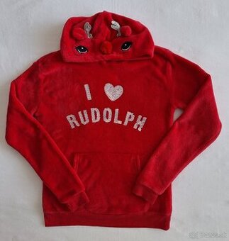 Dievčenská červená mikina vo veľkosti 158/164