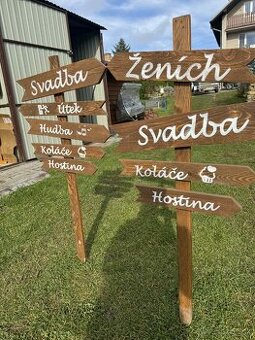 Drevene nadpisy a tabulky na svadbu
