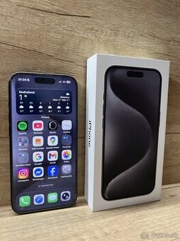 Apple iPhone 15 Pro, 256gb, Black Titanium, PREDÁM, TOP STAV