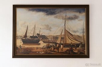 Obrovský krásny maľovaný obraz 120 x 84 cm