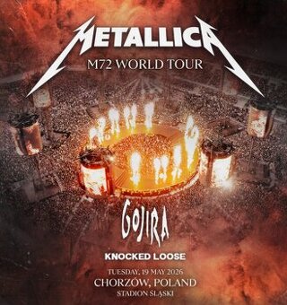 Lístky na koncert Metallica 19.5.2026 Chorzów Polsko