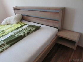 Nová luxusná buková manželská posteľ GREY + stolíky zdarma - 1