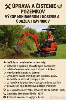 🛠️ ÚPRAVA A ČISTENIE POZEMKOV | VÝKOP MINIBAGROM | KOSENIE