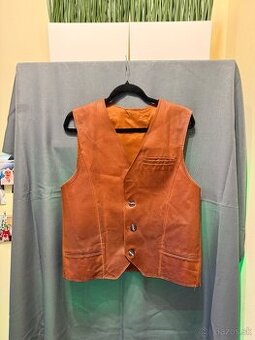 pánska kožená vintage vesta