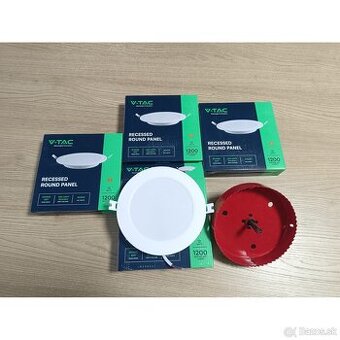 Predám 4 ks LED 12W vstavané svetlo + vykružovák na otvory - 1