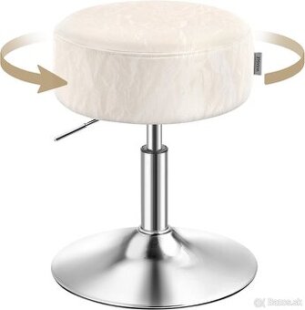 VASAGLE barová stolička / taburet – krémovo-biela, nová
