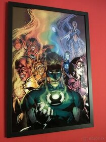Marvel/DC plagáty s dreveným rámom