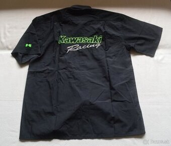 Kawasaki kvalitná polokošeľa čierna zelená