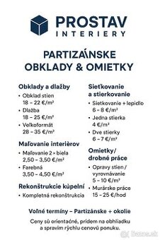 🔥 obklady, dlažby, stierky, sieťkovanie, maľovanie 🔥