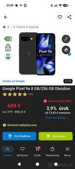 Predám úplne novy google pixel 9a, 256gb.