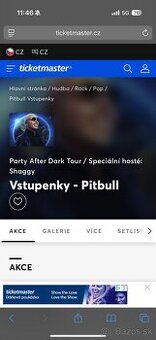 Pitbull Praha 2x lístok