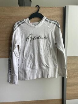 Dámska mikina Adidas s kapucňou – veľkosť 164, biela
