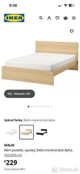 Ikea Malm Postel bez matraca