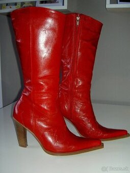 Stylove cervene cizmicky, vel.36+DALSIE GRATIS