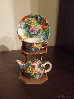 čínska čajová mini súprava s kvetinovým motívom