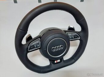 AUDI MULTIFUNKCNY VOLANT S AIRBAGOM A PADLAMI, čierna niť
