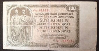 ČESKOSLOVENSKÉ BANKOVKY: 100 Kčs-1953