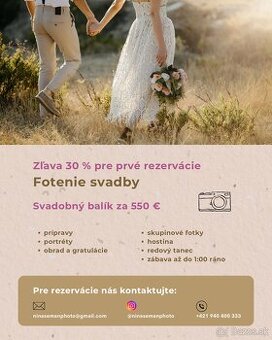 📷 svadobné fotenie 30 % zľava 🤍✨