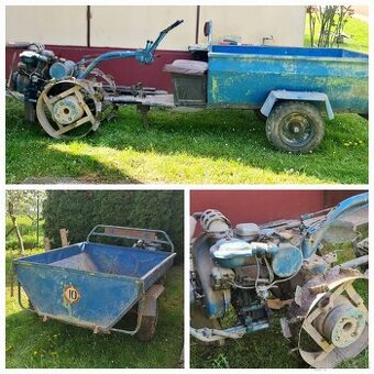 Predám malotraktor s vozíkom a bohatým príslušenstvom