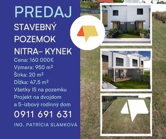 Predaj veľký stavebný pozemok Nitra- Kynek- všetky siete, š