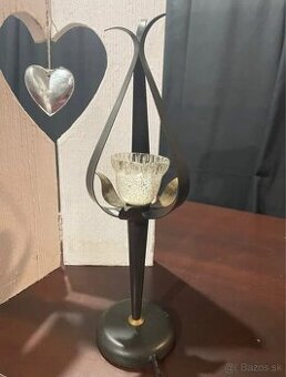 Vintage lampa, kov, sklo, v 40 cm, bazar