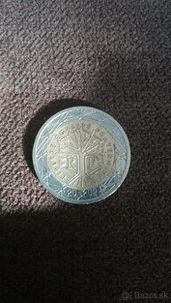 Stará Francúzska minca z roku 2002.