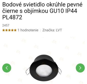 bodovky bodove svietidla cierne