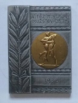 Plaketa 1938 Zápasenie