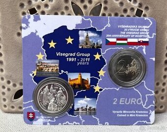 Ronai Coincard 2 euro Slovakia VISEGRAD + STRIEBORNÝ ŽETÓN