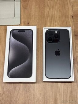 Apple iPhone 15 Pro 256GB Black Titanium , Top stav .