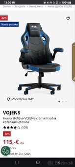 Predam herná stolička, Iba osobný odber.