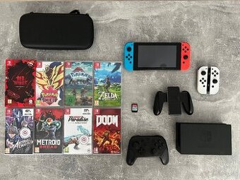 PREDAM/VYMENIM KOMPLET NINTENDO SWITCH + HRY / TOP STAV