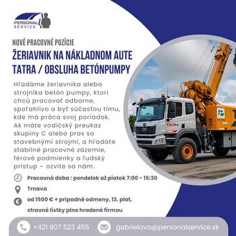 Hľadáme šikovných strojníkov do stavebnej firmy v Trnave