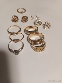 Prstene zlaté náušnice