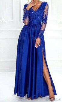 Modré spoločenské šaty M