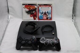 PS3 Slim CECH-3004B 160GB + 2 ovládače + 2 hry