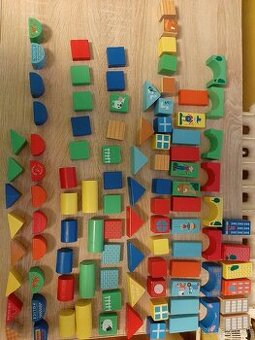 Stavebnica drevené kocky