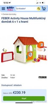 Detsky domček 6v1 úplne nový v krabici