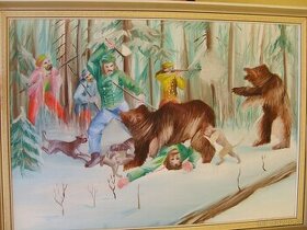 Predám obraz - skolenie medveďa.