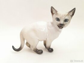 Starožitná porcelánová figurka kočky - Hutschenreuther