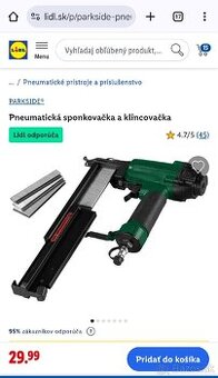 Pneumatická sponkovačka a klincovačka