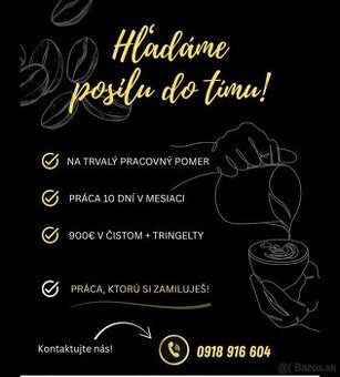 Hľadáme ČAŠNÍKA/ ČAŠNÍČKU do kaviarne