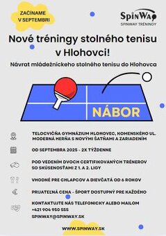 Stolný tenis - NÁBOR detí Hlohovec