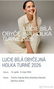 Predám 2 vstupenky na koncert Lucie Bílá