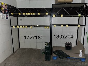 Kovové skladové regály – pevné, zachovalé (viac ks)