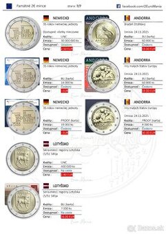 2 euro mince 2025 (aktualizované 20.10.)